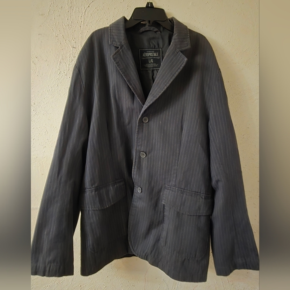 Aeropostale Charcoal Pinstripe Blazer